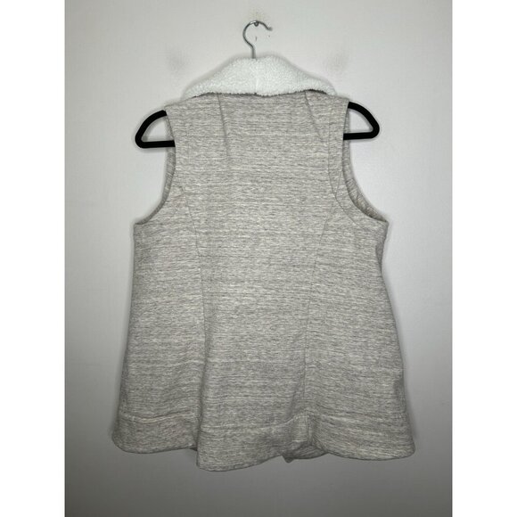 Athleta Apres Anything Vest Women's Tan Sherpa Fleece Lined Open Front Size Med - Picture 7 of 10